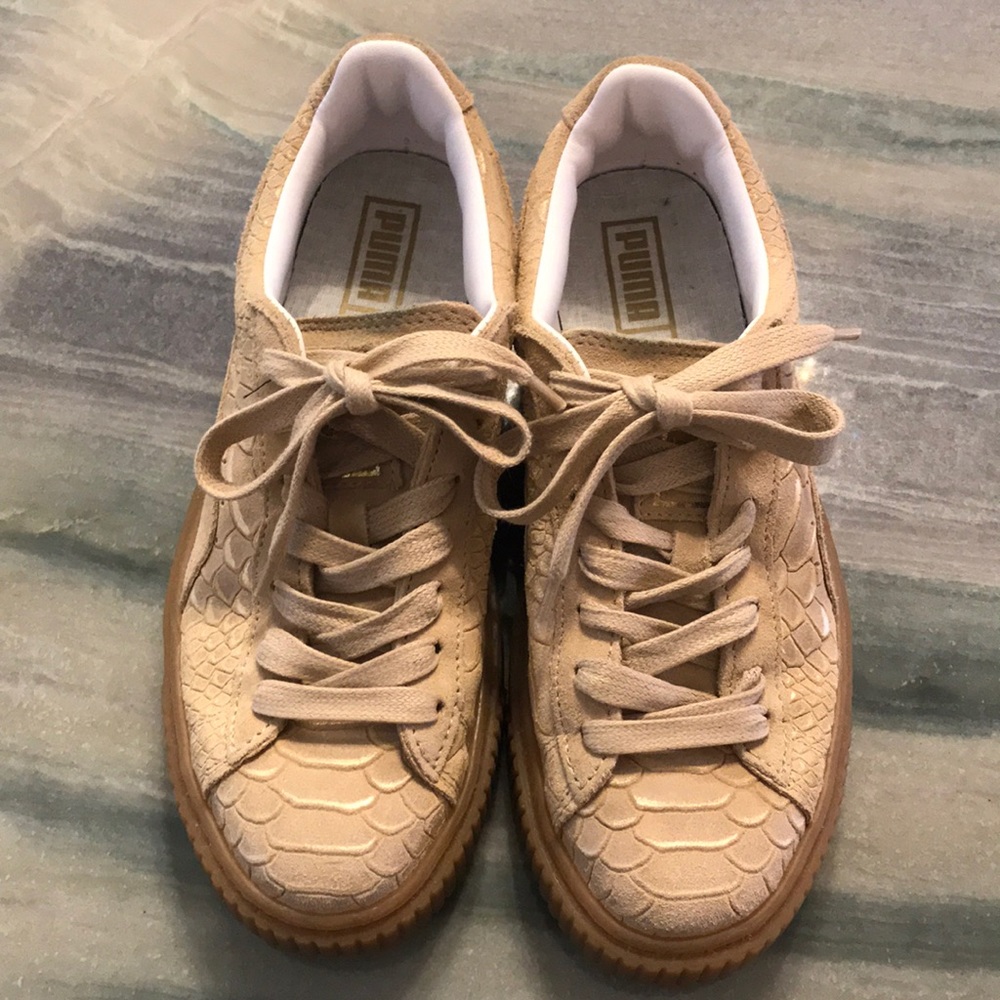 Puma platform exotic skin sneakers